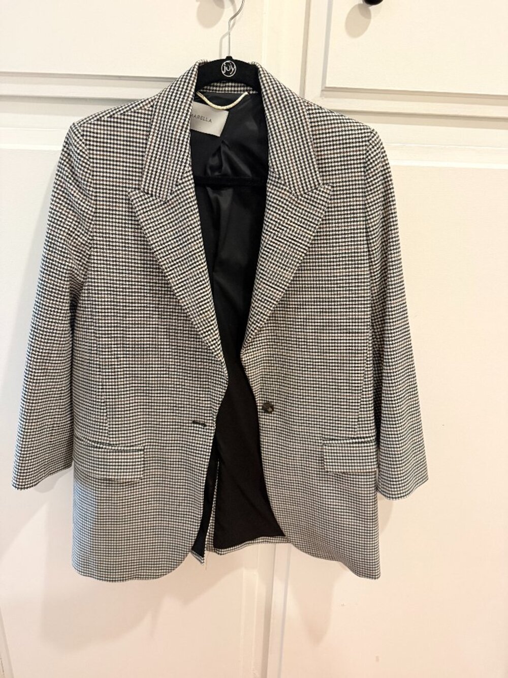 Marella Black & White Houndstooth Check Blazer Sz 4